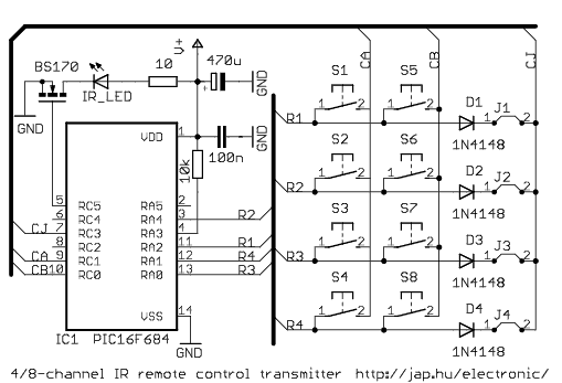 infrared remote control transmitter schematic