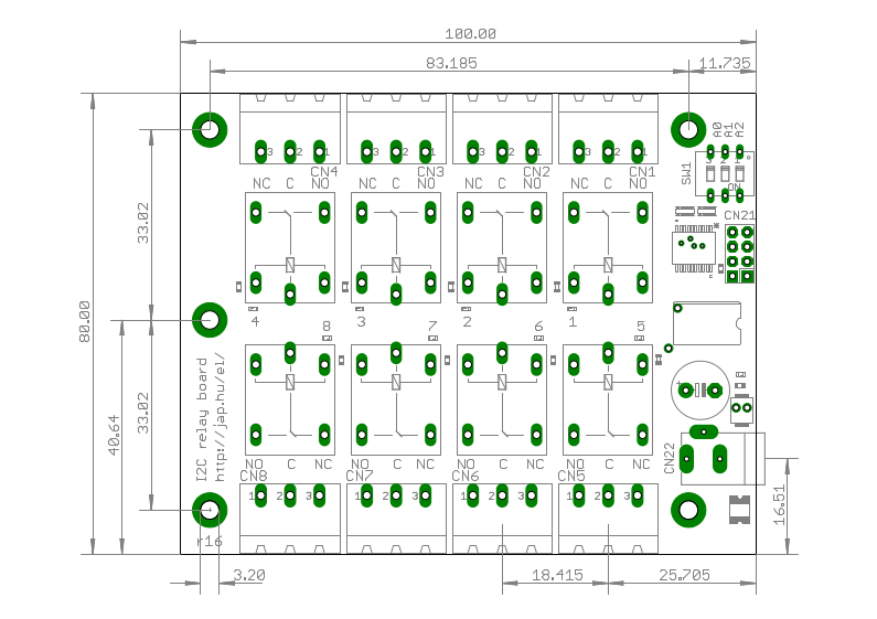 Dimensions of the relay module